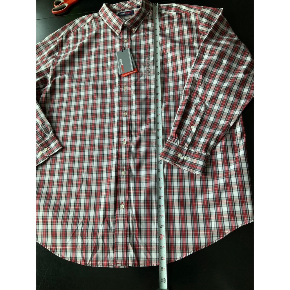 Roundtree & Yorke Travel Smart btton down shirt 2XB re black white plaid - Picture 5 of 10
